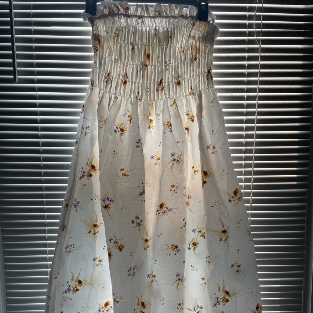 NWT Smocked Bandeau Floral Dress
